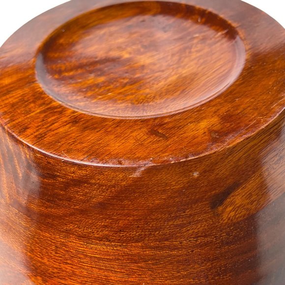 Julie Pomerantz Teak Wood Serving Fruit Bowl 12 in Vintage u - Picture 5 of 5